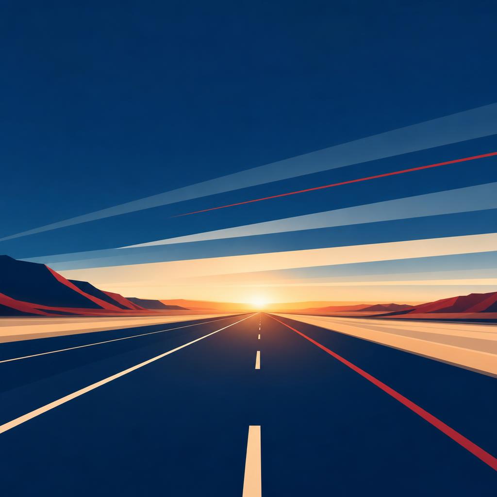 Abstract open highway art