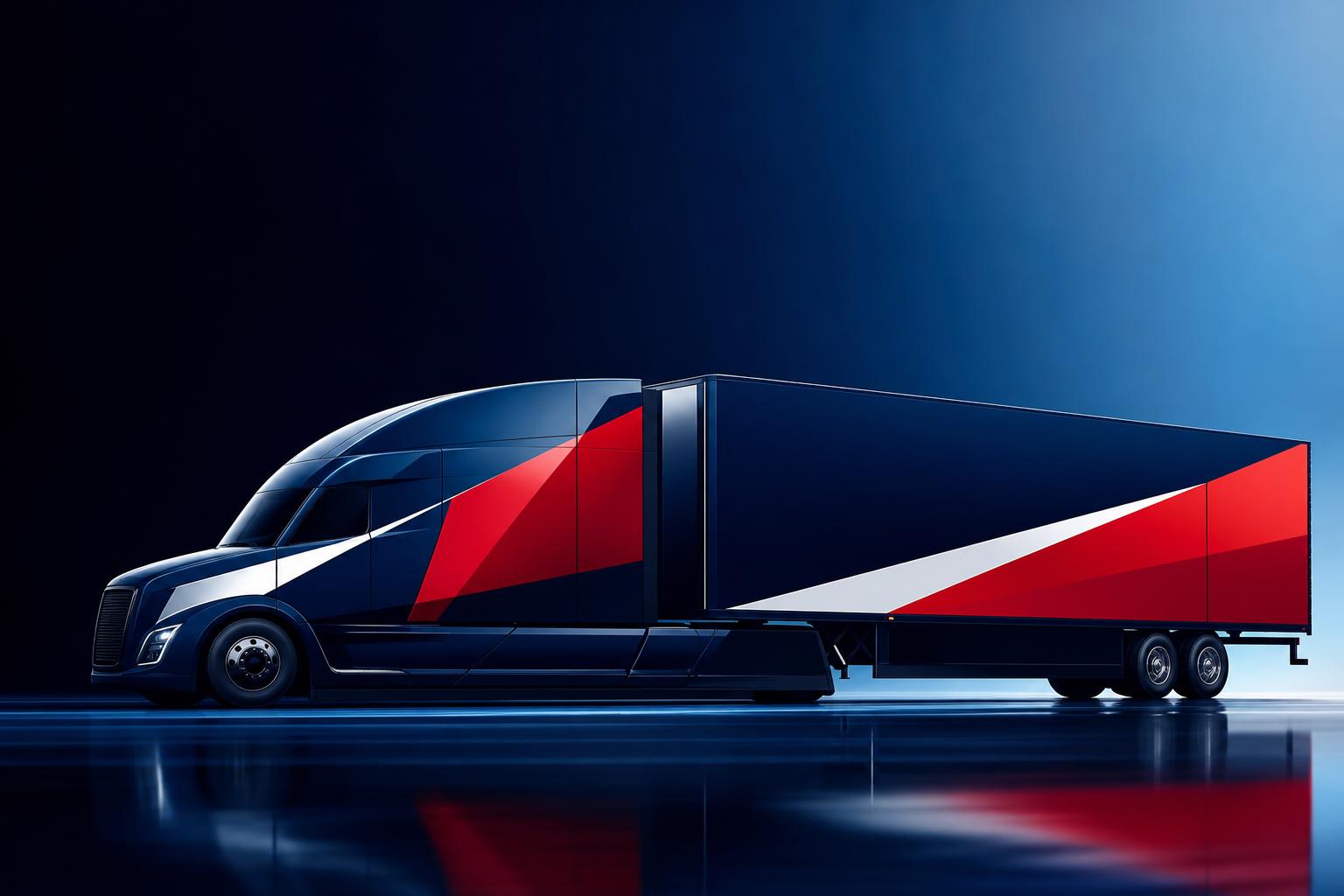 Abstract semi-truck silhouette art